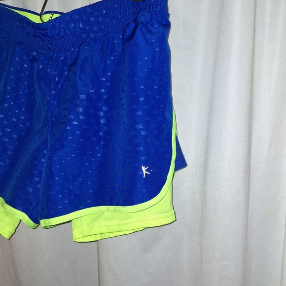 Danskin Blue and Yellow Athletic Performance Shorts - Picture 2 of 4